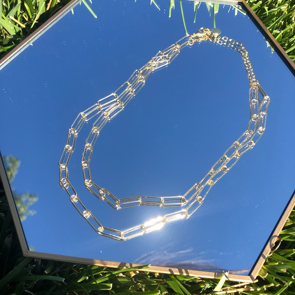 Gold Double Chain Necklace